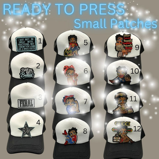Ready to Press Embroidered Hat Patches | Iron-On Patch for Trucker Hats | Choose Your Design | Heat Press Patch | Hat Patch | DIY Hat Accessories