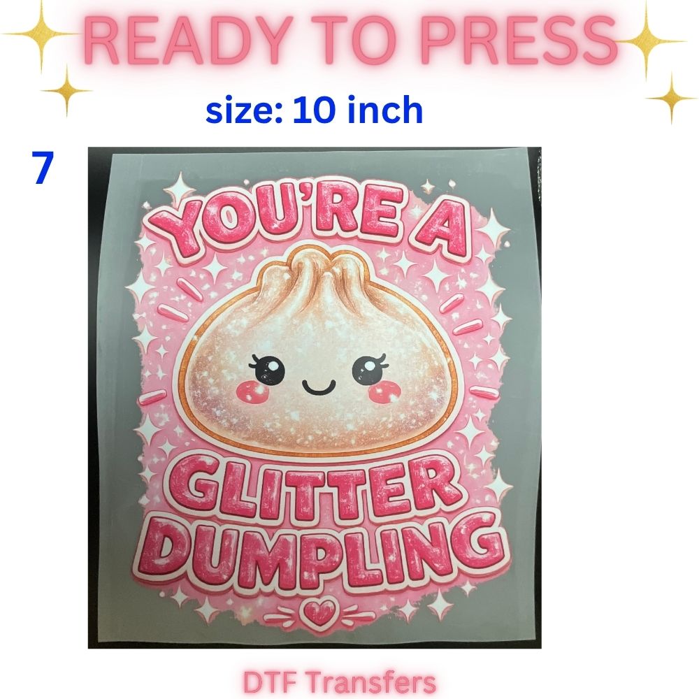 Ready to Press DTF Transfers | Camp Life | Funny Face | Woodland Animals | Cute Dumpling | Novelty Designs | 10 Inch and 12 Inch Heat Transfer