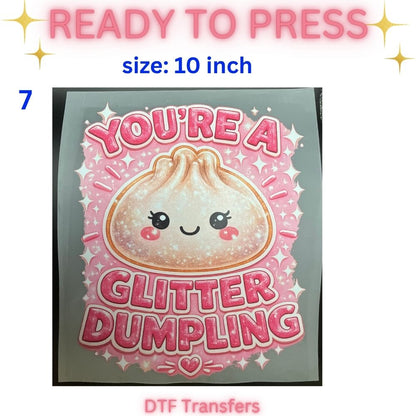 Ready to Press DTF Transfers | Camp Life | Funny Face | Woodland Animals | Cute Dumpling | Novelty Designs | 10 Inch and 12 Inch Heat Transfer