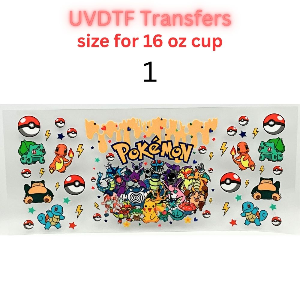 Cartoon Adventure UV DTF Cup Wrap Transfers | Retro Creature & Speed Inspired Designs | 16 oz Libby Cup Wraps