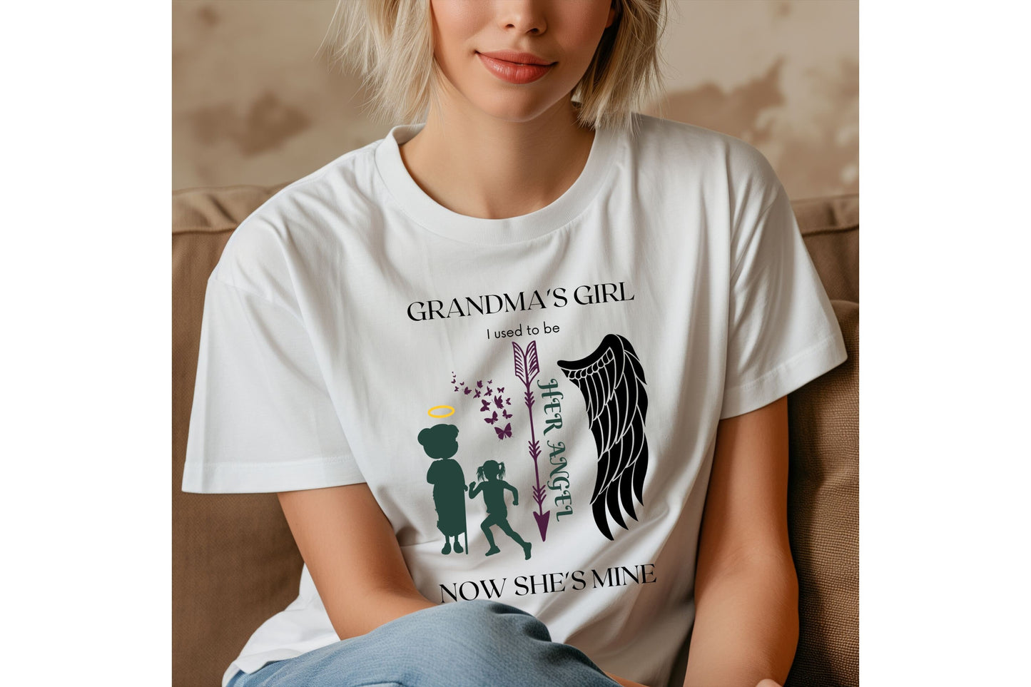 Grandma’s Girl Her Angel Now She’s Mine – Memorial Design for DIY Crafts & Keepsakes