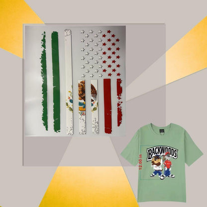 Mexican American Patriotic DTF Transfer – Mexicana Latino Pride Heat Press Design (12 Inch Ready to Press)