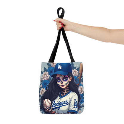 Sugar Skull Baseball Tote Bag, Unique Tote for Sports Fans, Day of the Dead Inspired, Stylish Shopping Bag, Gift for Her