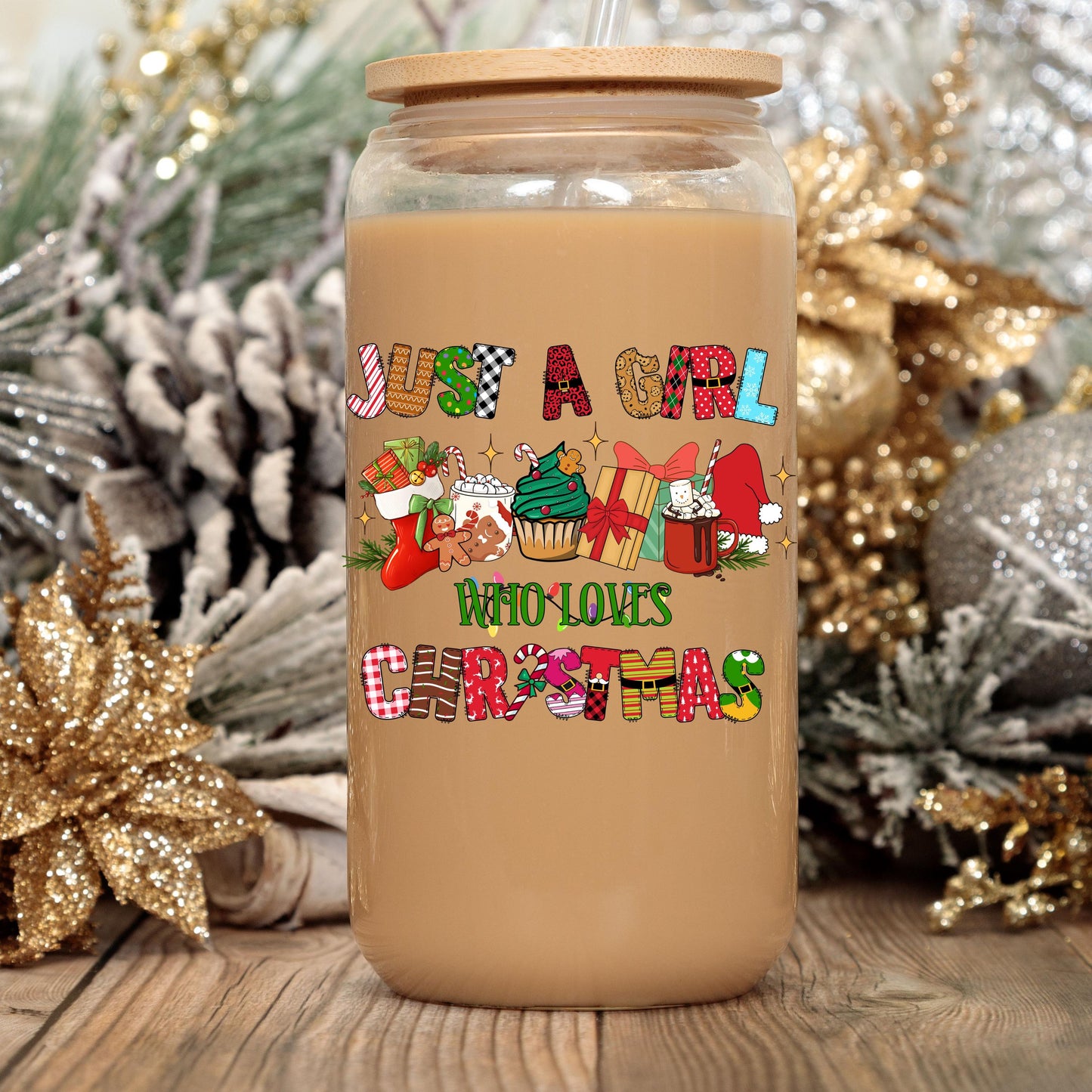 Just A Girl Who Loves Christmas PNG – Holiday Sublimation Digital Download