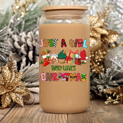 Just A Girl Who Loves Christmas PNG – Holiday Sublimation Digital Download