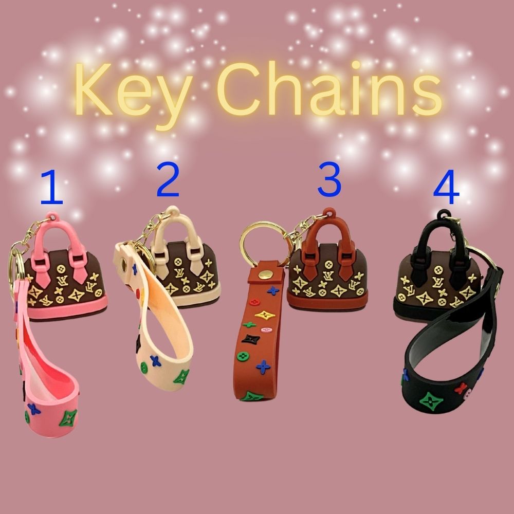 Mini Bag Keychain with Wristlet Strap – Cute Rubber Key Holder | 4 Color Options