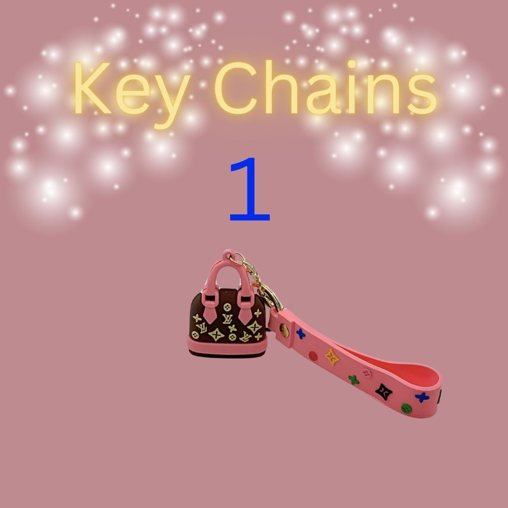 Mini Bag Keychain with Wristlet Strap – Cute Rubber Key Holder | 4 Color Options