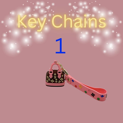 Mini Bag Keychain with Wristlet Strap – Cute Rubber Key Holder | 4 Color Options