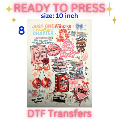 Cute Coastal & Summer Ready-To-Press DTF Transfers | Bookish, Beach & Inspirational Heat Transfers | 10 Inch Designs