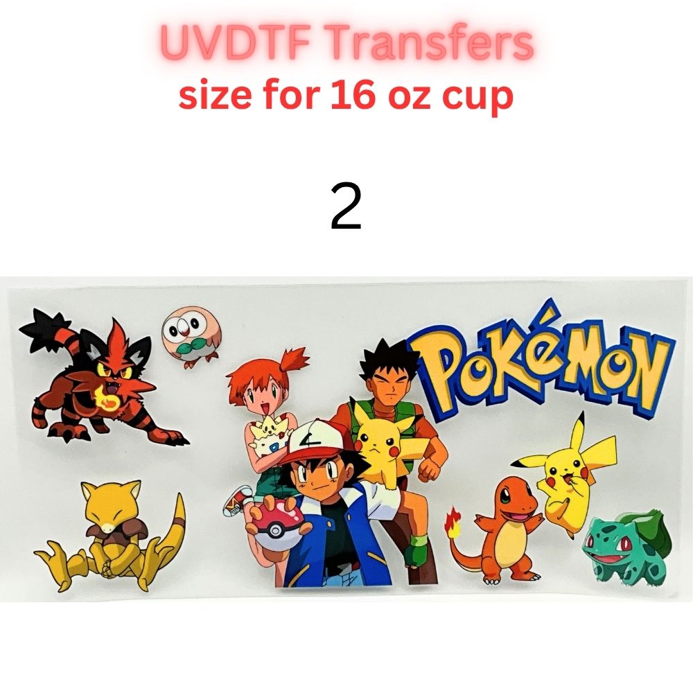 Cartoon Adventure UV DTF Cup Wrap Transfers | Retro Creature & Speed Inspired Designs | 16 oz Libby Cup Wraps