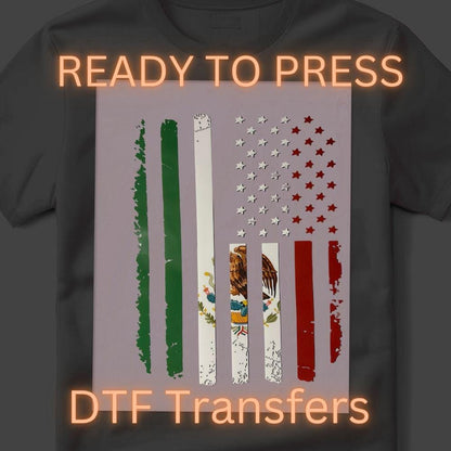 Mexican American Patriotic DTF Transfer – Mexicana Latino Pride Heat Press Design (12 Inch Ready to Press)