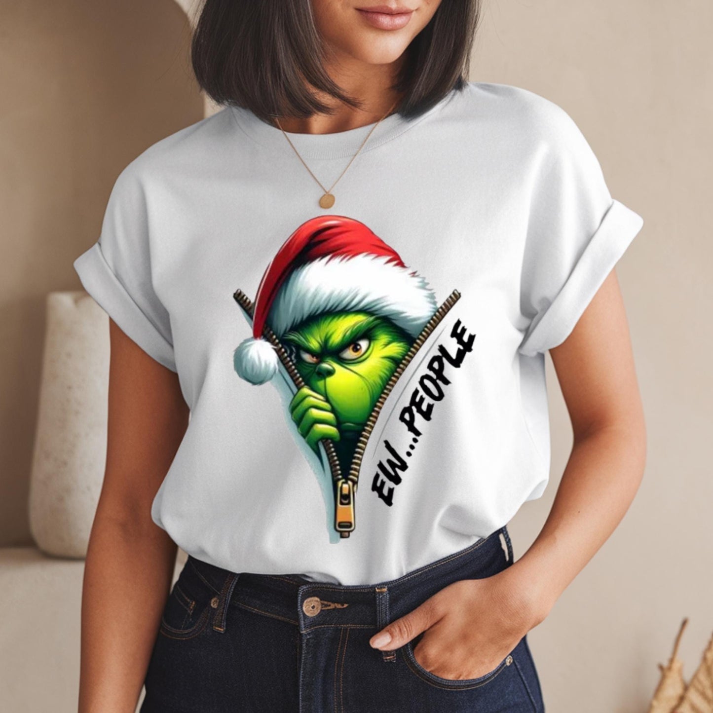 Grinchy EW People!! Christmas DTF Transfer – Ready to Press Heat Transfer for Shirts, Hoodies & Totes