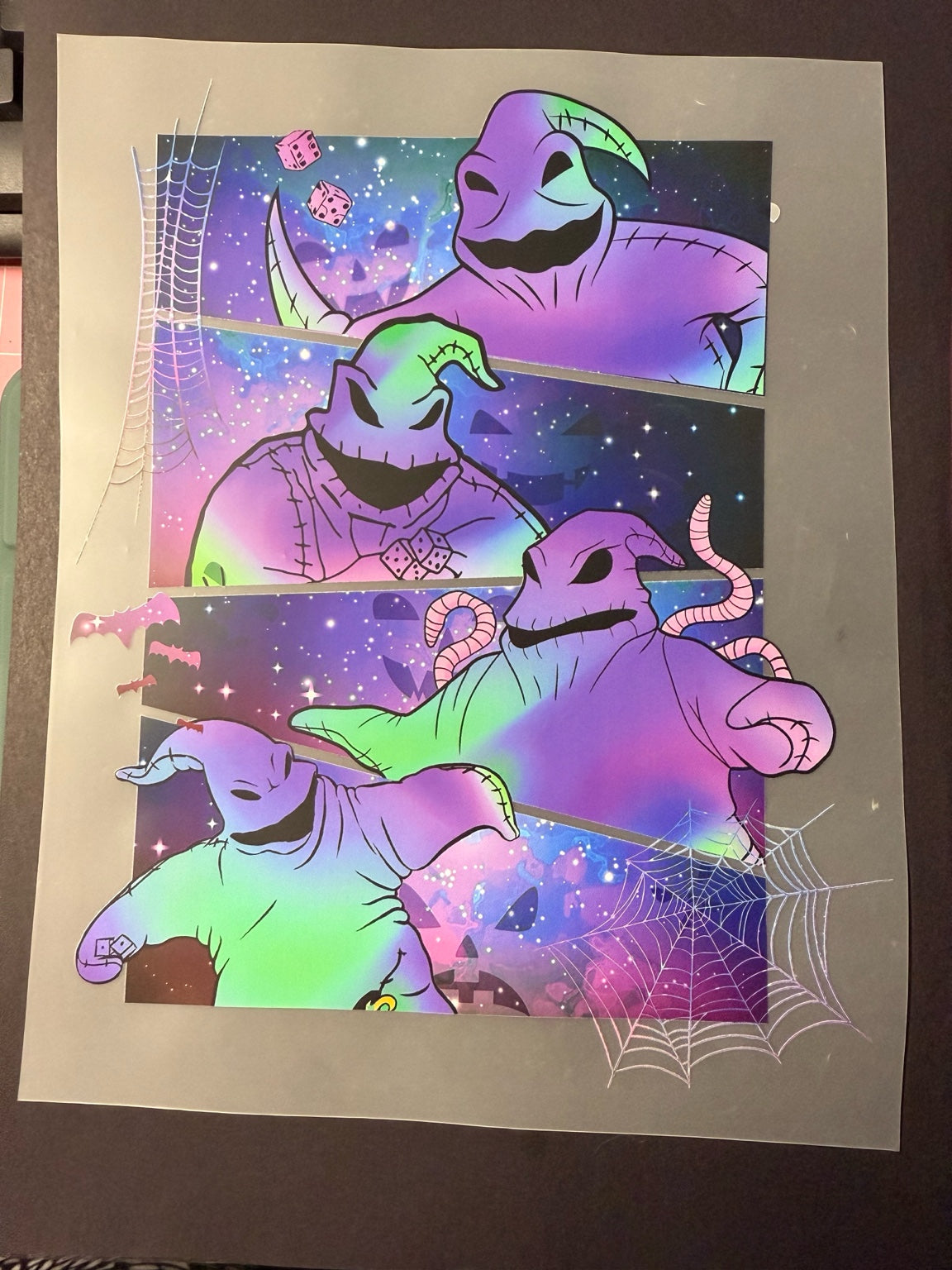 🌌 Neon Galaxy Boogey-Inspired DTF Transfer – Glow Vibes Halloween Design