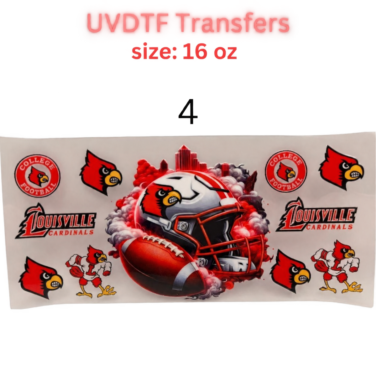 Football Inspired UVDTF Cup Wraps | 16 oz Glass Wrap Transfers | Game Day Helmet Designs | Sports Color Themes