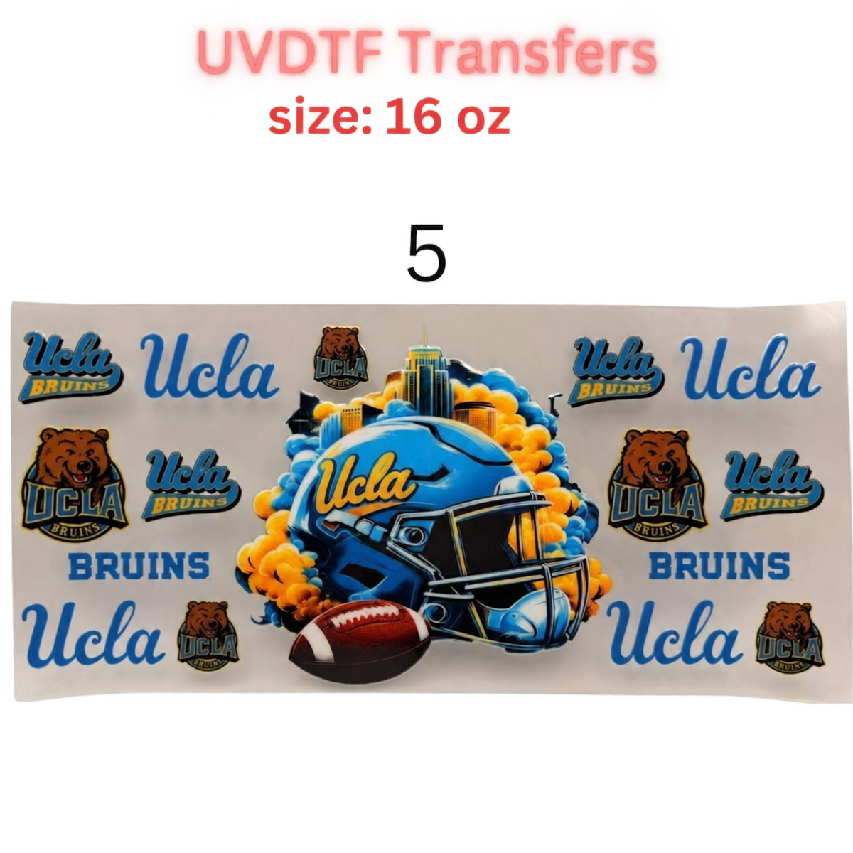Football Inspired UVDTF Cup Wraps | 16 oz Glass Wrap Transfers | Game Day Helmet Designs | Sports Color Themes