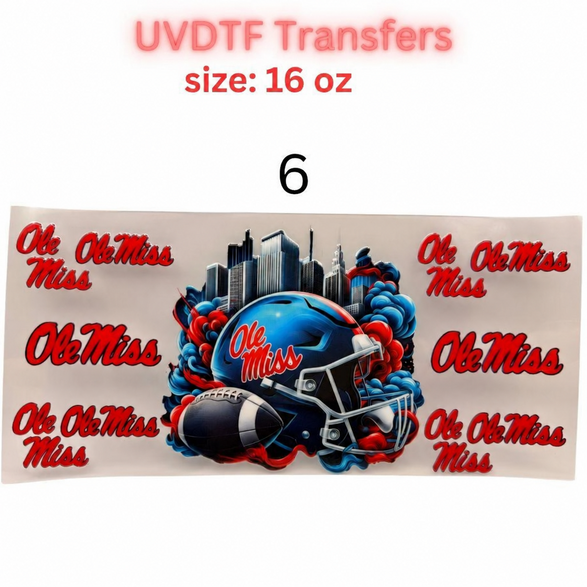 Football Inspired UVDTF Cup Wraps | 16 oz Glass Wrap Transfers | Game Day Helmet Designs | Sports Color Themes