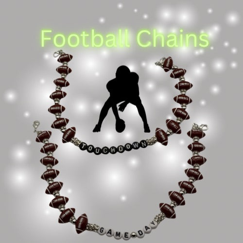 Football Bead Chains – Game Day Hat or Bag Accessories (Touchdown / Game-Day Styles)