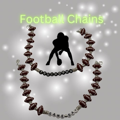 Football Bead Chains – Game Day Hat or Bag Accessories (Touchdown / Game-Day Styles)