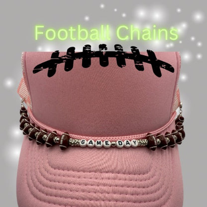 Football Bead Chains – Game Day Hat or Bag Accessories (Touchdown / Game-Day Styles)