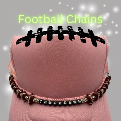 Football Bead Chains – Game Day Hat or Bag Accessories (Touchdown / Game-Day Styles)