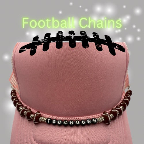 Football Bead Chains – Game Day Hat or Bag Accessories (Touchdown / Game-Day Styles)