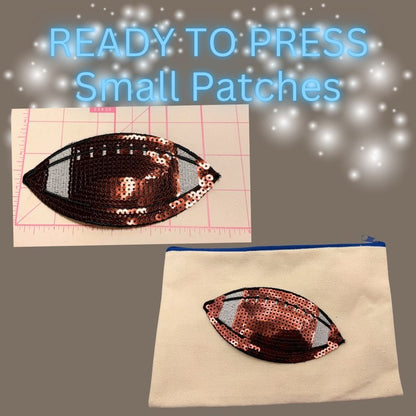 🏈⚾🏀🏐 READY TO PRESS – Sequin Sports Ball Patches (Small) ✨