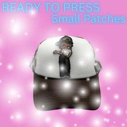Ready-to-Press Small Fashion Girl Embroidered Patches | Trendy Cartoon Style | Heat Press Appliqués
