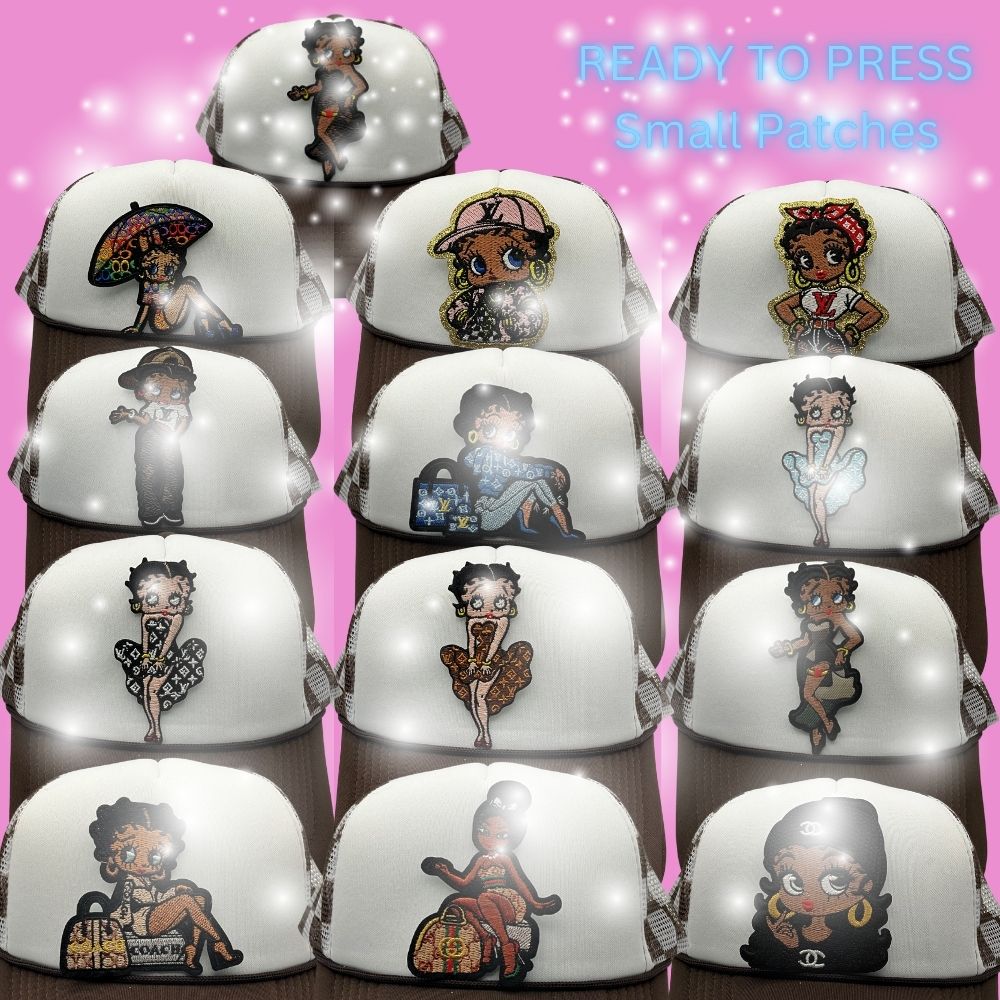 Ready-to-Press Small Fashion Girl Embroidered Patches | Trendy Cartoon Style | Heat Press Appliqués