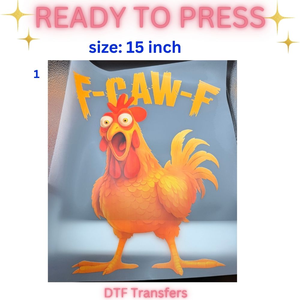 Funny Farm Chicken DTF Transfer | Ready to Press Rooster Graphic Heat Transfer | Country Farmhouse Shirt Design