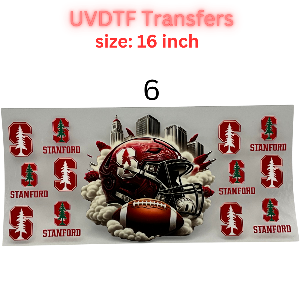 Football Helmet UV DTF Transfer Sheet – 16 Inch | College Color Inspired Game Day Wraps