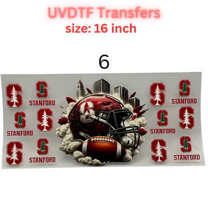 Football Helmet UV DTF Transfer Sheet – 16 Inch | College Color Inspired Game Day Wraps