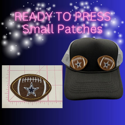 Embroidered Star Football-Inspired Patches – Small Ready to Press Iron-On