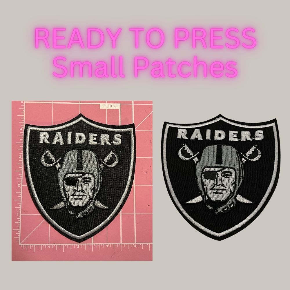 🏈 Ready to Press | Black & Silver Football-Inspired Small Patches