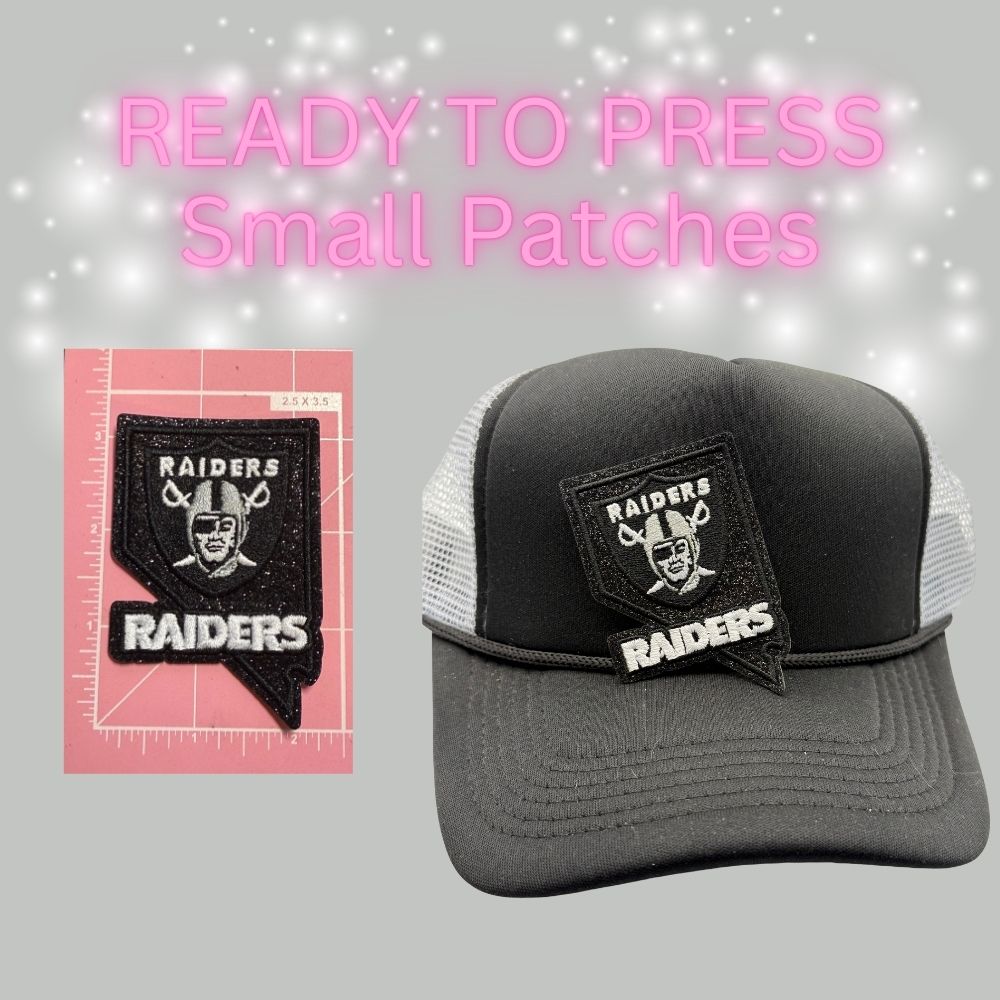 🏈 Ready to Press | Black & Silver Football-Inspired Small Patches