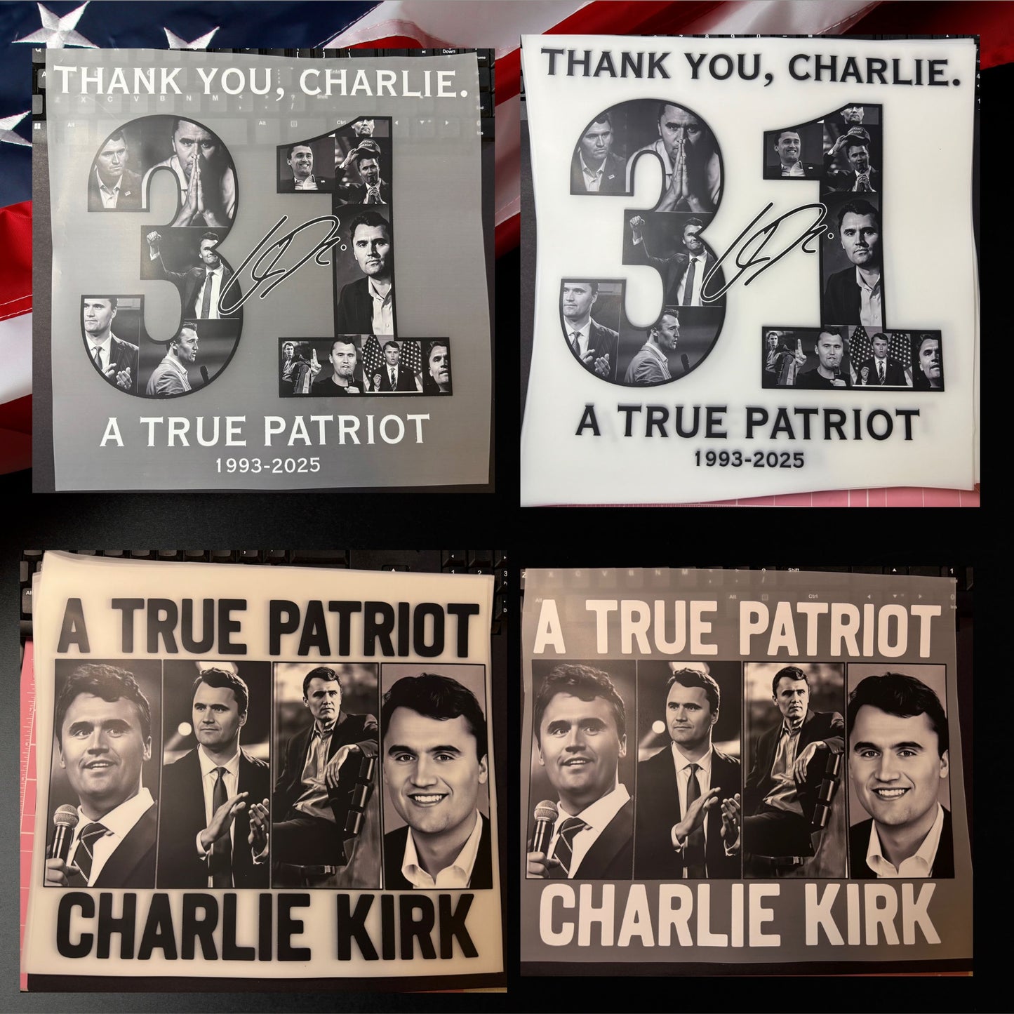 Charlie.Kirk.Tribute DTF Transfers | A True Patriot Heat Press Prints 12inch