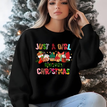 Just A Girl Who Loves Christmas PNG – Holiday Sublimation Digital Download