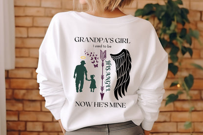 Grandpa’s Girl His Angel Now He’s Mine – Memorial SVG & PNG Files for Cricut & Sublimation