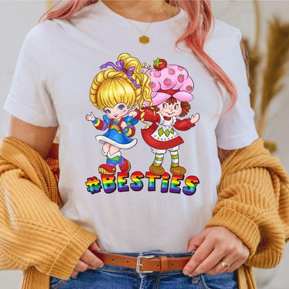 Besties Rainbow & Strawberry DTF Transfers – Ready to Press Heat Press Designs