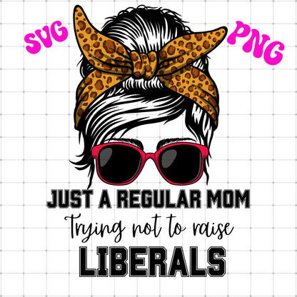 Patriotic Mom SVG Designs – Just a Regular Mom Messy Bun Files