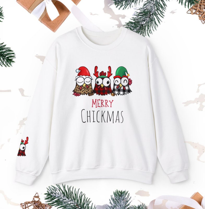 Merry Chickmas Chicken PNG – Funny Christmas Farm Sublimation Digital Download