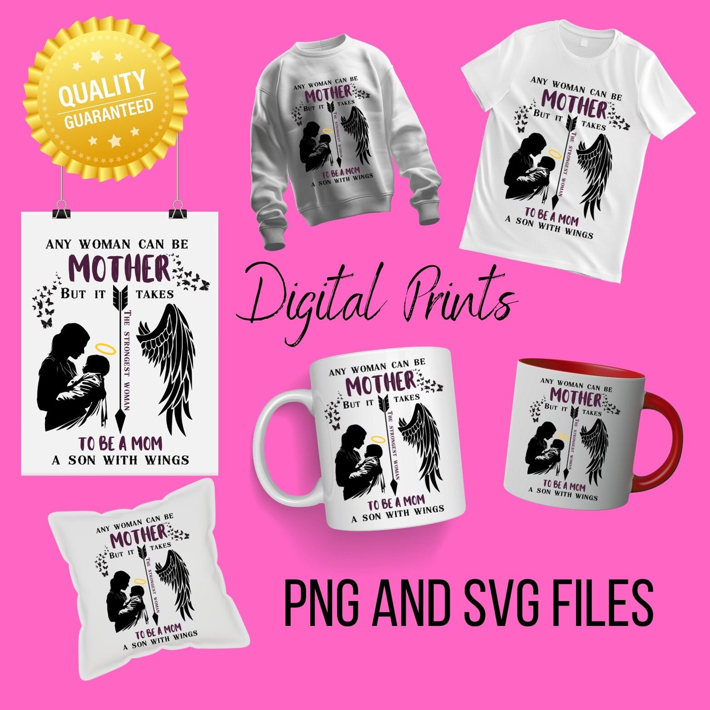 Memorial Mom & Son Digital Files – PNG & SVG Downloads