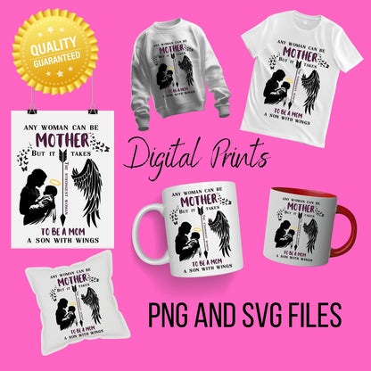 Memorial Mom & Son Digital Files – PNG & SVG Downloads