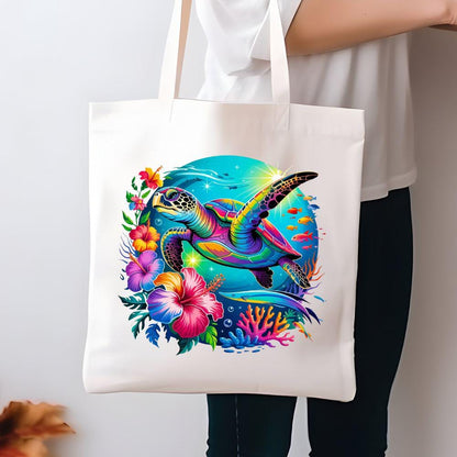 Sea Turtle Ocean Bright Colors DTF Transfer – Ready to Press Heat Press Design