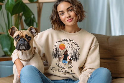 Customizable A Girl And Her Dogs PNG Perfect for Cricut Crafts! Personalize Shirts, Mugs, and More!