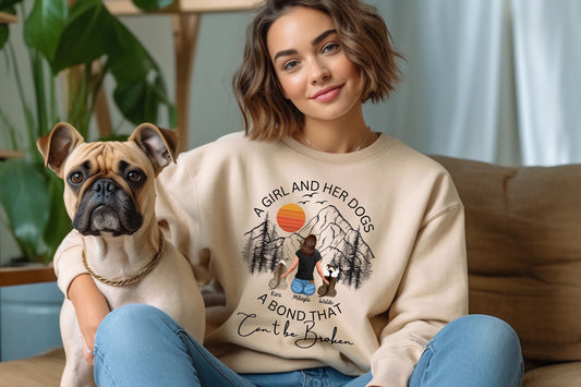 Customizable A Girl And Her Dogs PNG Perfect for Cricut Crafts! Personalize Shirts, Mugs, and More!