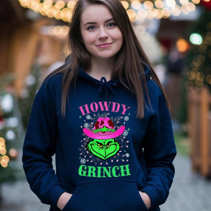 Howdy Grinchy Christmas DTF Transfer – Cowgirl Vibe Ready to Press Heat Transfer