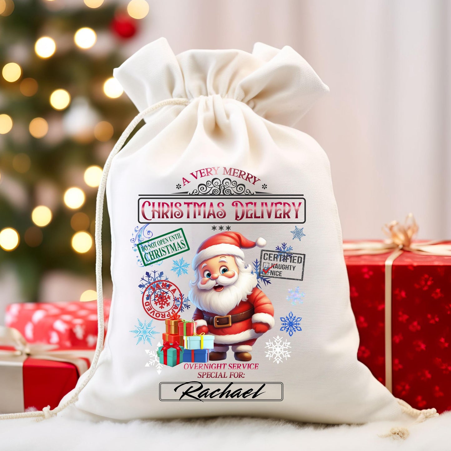 Santa Sack Sublimation Designs – Christmas Gift Bag PNG & JPG Files (20x27 in)
