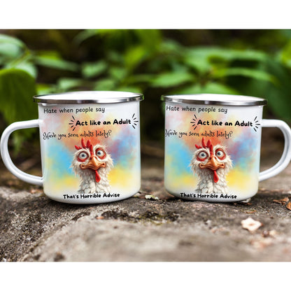 Crazy Chicken PNG – Funny Sarcastic “Act Like an Adult” Bird Sublimation Design (Digital Download)