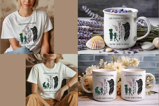 Grandma’s Girl Her Angel Now She’s Mine – Memorial Design for DIY Crafts & Keepsakes