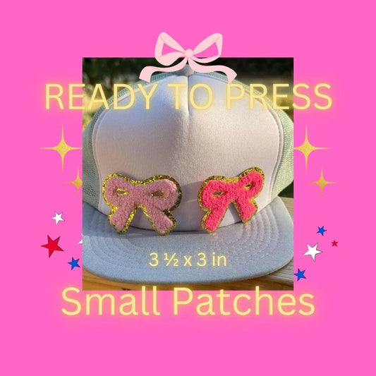 💖 Pink Bow Chenille Iron-On Patch – Trendy DIY Embroidery Applique 💖